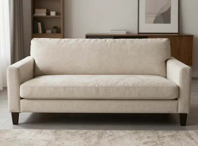 Zetelreiniging Antwerpen: dezelfde beige stoffen zetel na dieptereiniging, schoon, fris en vlekvrij